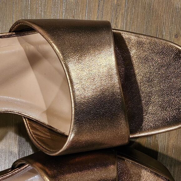 Elegant Bronze Ankle Strap Sandals - Picture 3 of 4